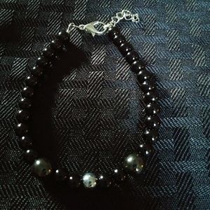 Black and silver bracelet